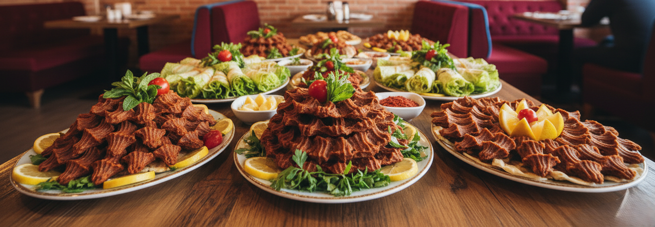 Adıyaman Çiğ Köftecisi Kadir Usta lezzeti ve sıcak ortamından bir kare