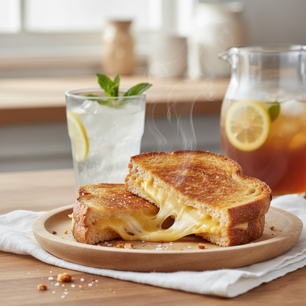 Sıcak tost ve yanında soğuk içecek servisi